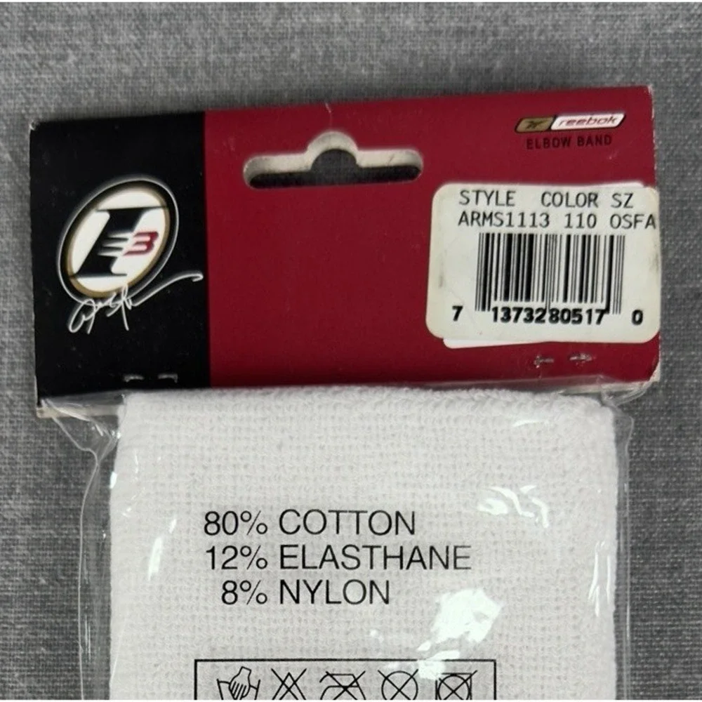New Reebok Allen Iverson The Answer Authentic Elbow Arm Band White Black 2000s